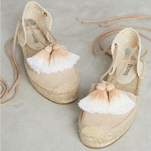 Soludos suede gladiator tassel espadrilles